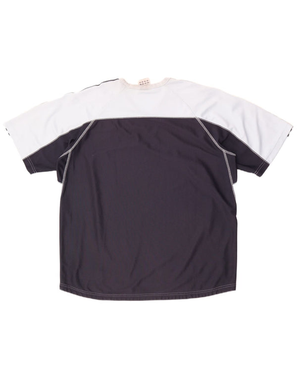Adidas Mens T-Shirt Top XL Blue Colourblock Polyester