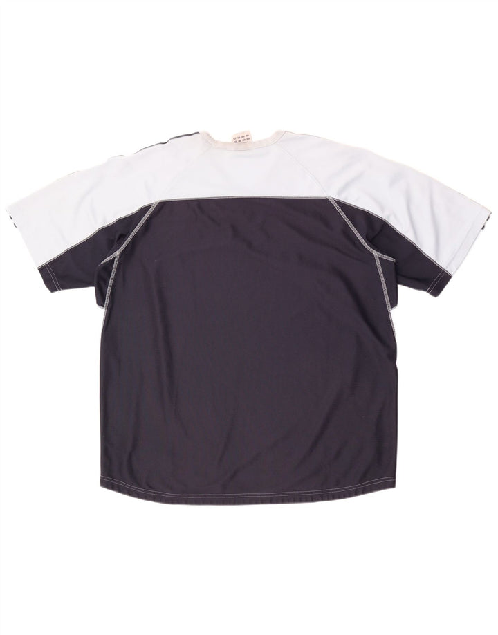 Adidas Mens T-Shirt Top XL Blue Colourblock Polyester