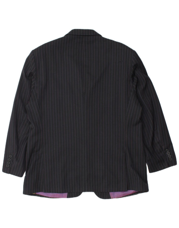 TED BAKER Mens 2 Button Blazer Jacket UK 44 2XL Black Pinstripe Wool