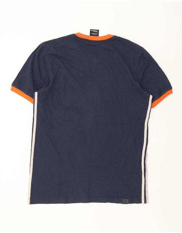 Adidas Mens T-Shirt Top UK 38/40 Medium Navy Blue Cotton