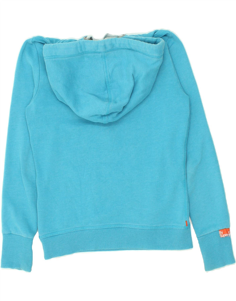 SUPERDRY Womens Hoodie Jumper UK 10 Small Blue Cotton Vintage Superdry and Second-Hand Superdry from Messina Hembry 