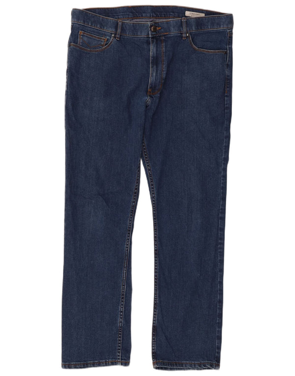 Marks & Spencer Mens Straight Jeans W38 L31 Blue Cotton