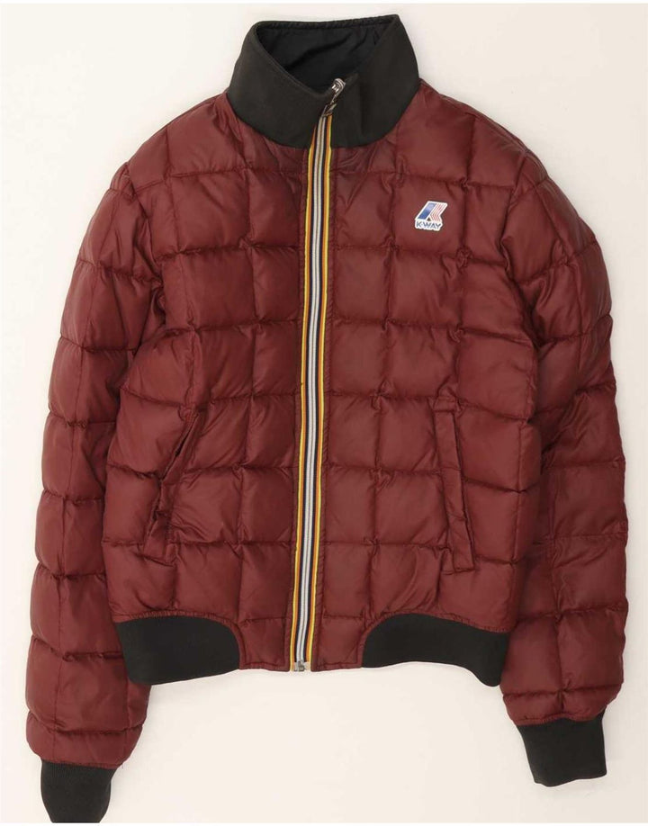 K-Way Womens Reversible Padded Jacket UK 10 Small Grey Colourblock