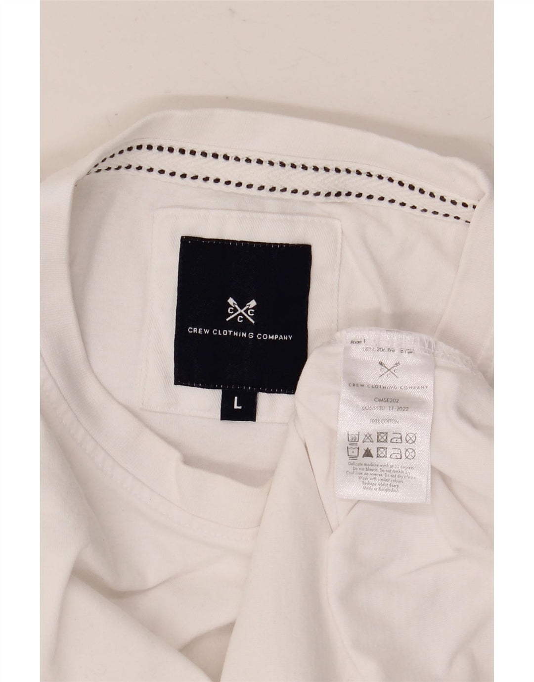 CREW CLOTHING Mens T-Shirt Top Large White Cotton