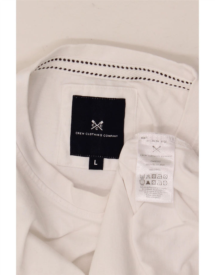 CREW CLOTHING Mens T-Shirt Top Large White Cotton