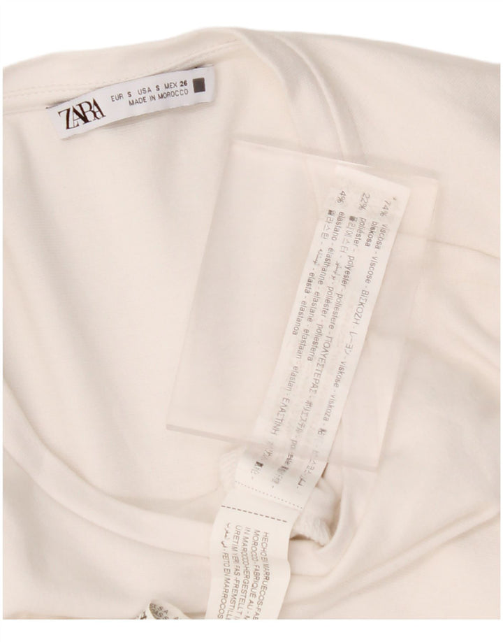 ZARA Womens A-Line Dress UK 10 Small White Viscose