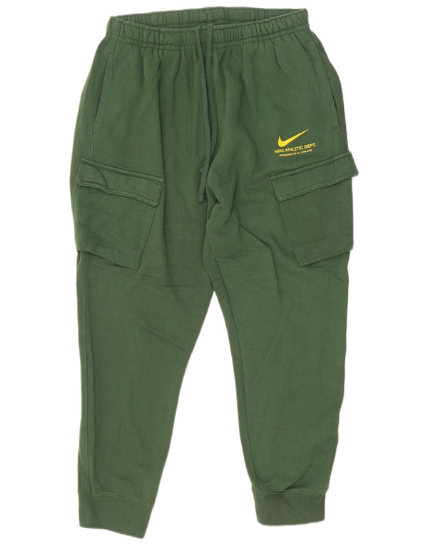 Nike Mens Graphic Tracksuit Trousers Joggers 2XL Green Cotton