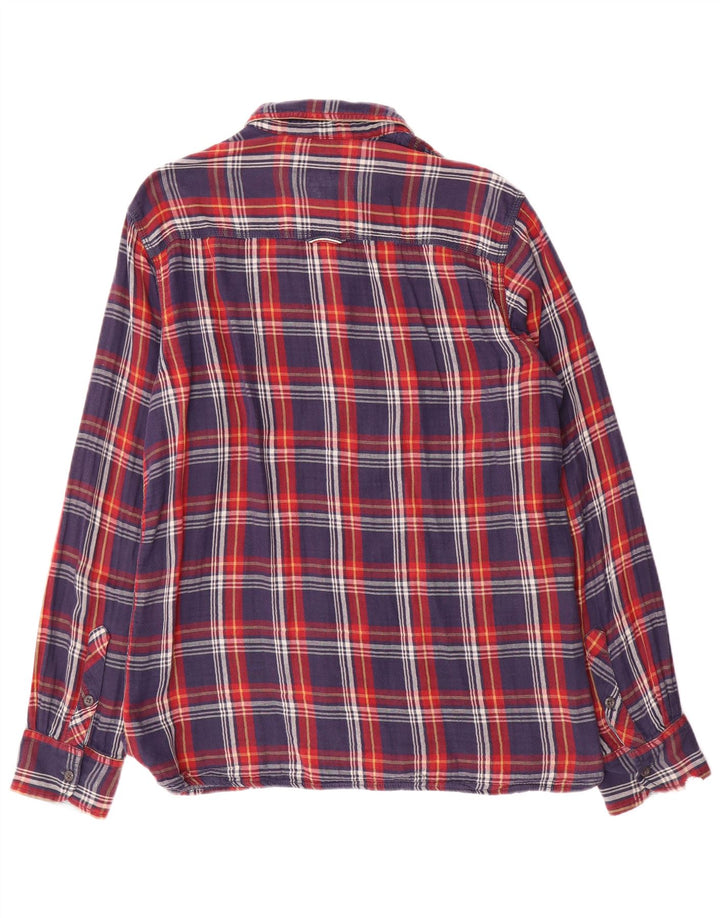 Tommy Hilfiger Mens Flannel Shirt 2XL Navy Blue Check Cotton