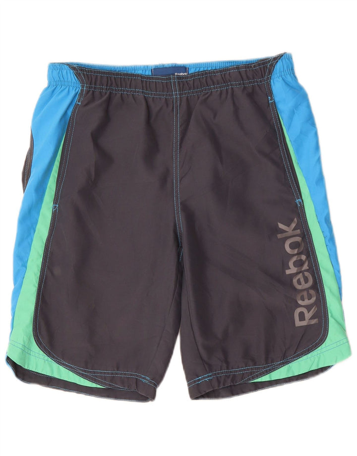 REEBOK Mens Graphic Swimming Shorts XS  Grey Colourblock
