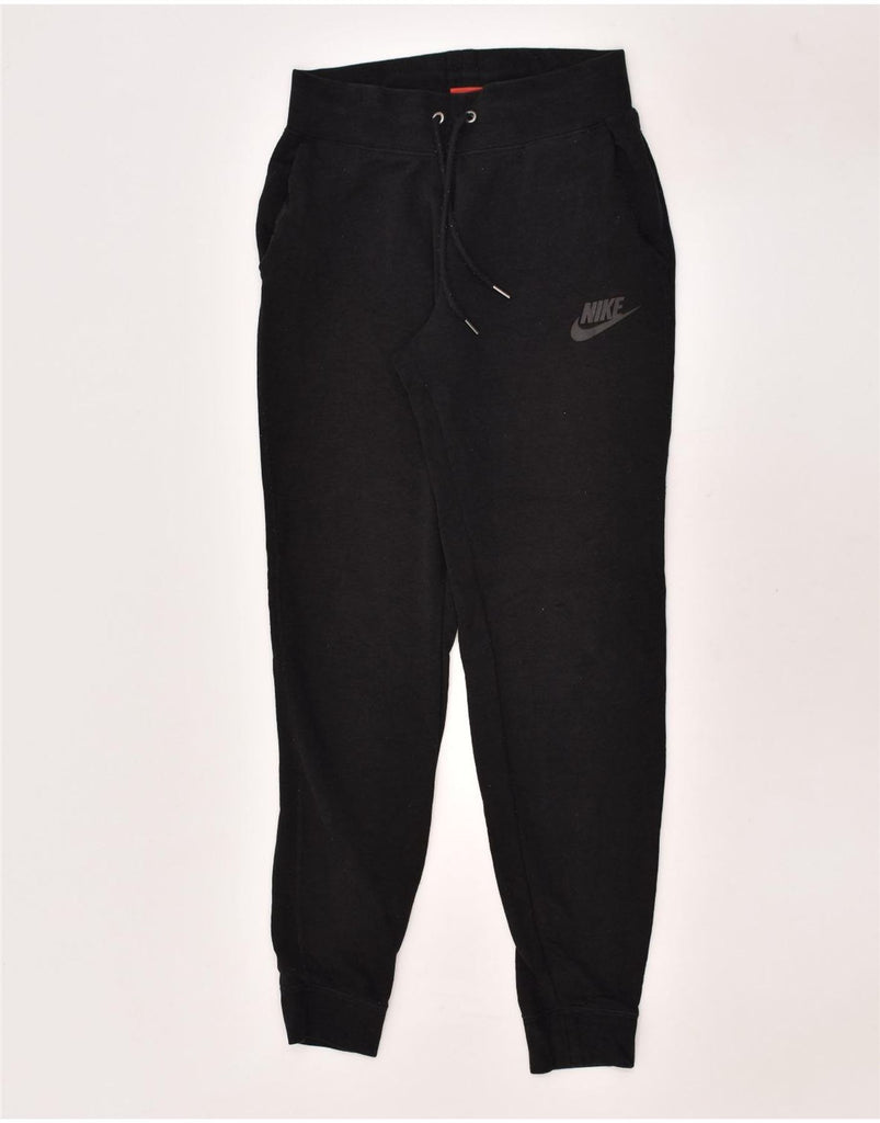 NIKE Womens Tracksuit Trousers Joggers UK 6 XS Black Cotton | Vintage Nike | Thrift | Second-Hand Nike | Used Clothing | Messina Hembry 