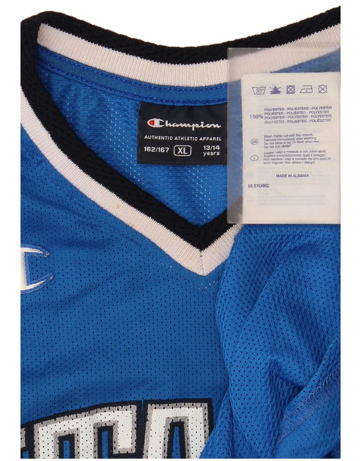 Champion Boys Italia Graphic Vest Top 13-14 Years XL Blue Polyester
