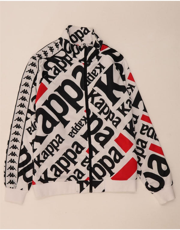 Kappa Mens Graphic Tracksuit Top Jacket Large White Polyester