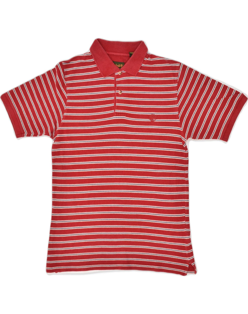 TIMBERLAND Mens Polo Shirt Small Red Striped Cotton | Vintage Timberland | Thrift | Second-Hand Timberland | Used Clothing | Messina Hembry 