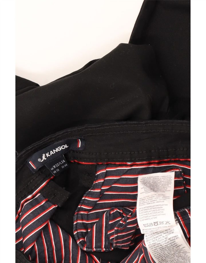 Kangol Mens Slim Chino Trousers W32 L30 Black Cotton