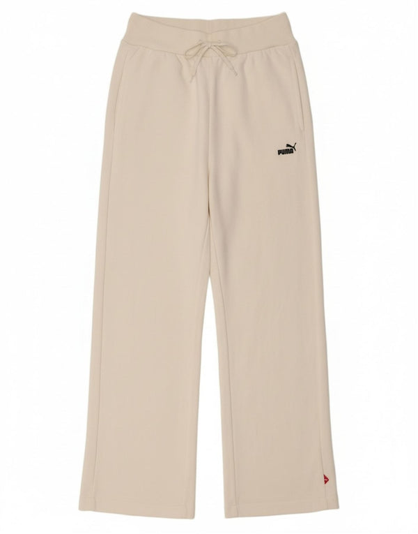 Puma Womens Tracksuit Trousers UK 14 Large White Cotton