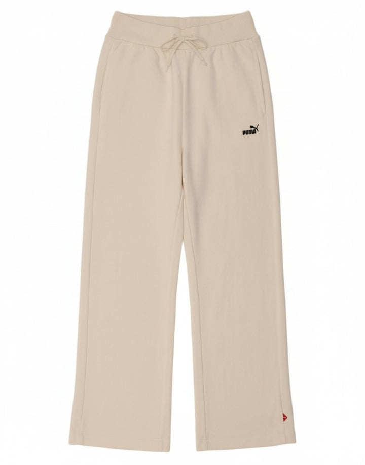 Puma Womens Tracksuit Trousers UK 14 Large White Cotton