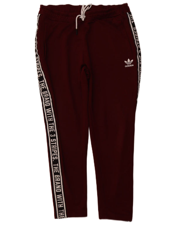 ADIDAS Mens Graphic Tracksuit Trousers XL  Burgundy Colourblock Polyester