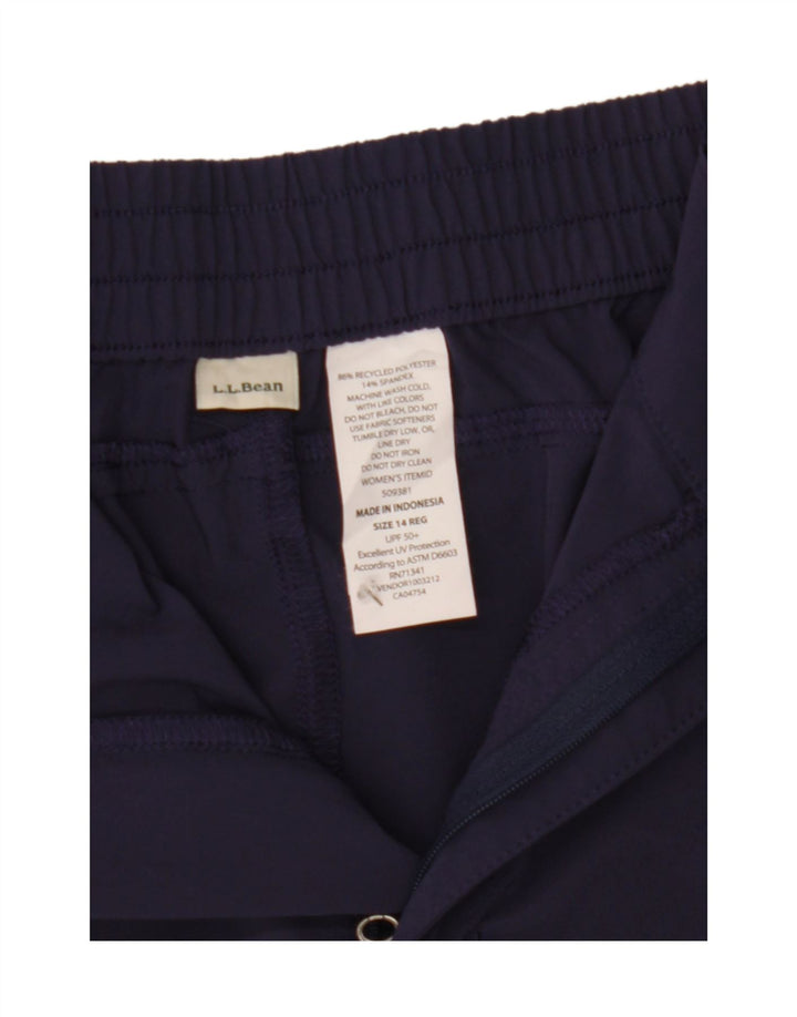 L.L.BEAN Womens Chino Shorts US 14 XL W36 Navy Blue Polyester Vintage L.L.Bean and Second-Hand L.L.Bean from Messina Hembry 