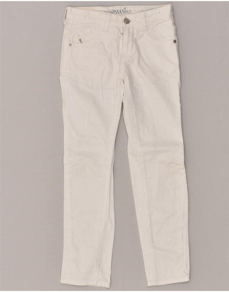 ARMANI Girls Straight Jeans 7-8 Years W24 L24 White Cotton | Vintage Armani | Thrift | Second-Hand Armani | Used Clothing | Messina Hembry 