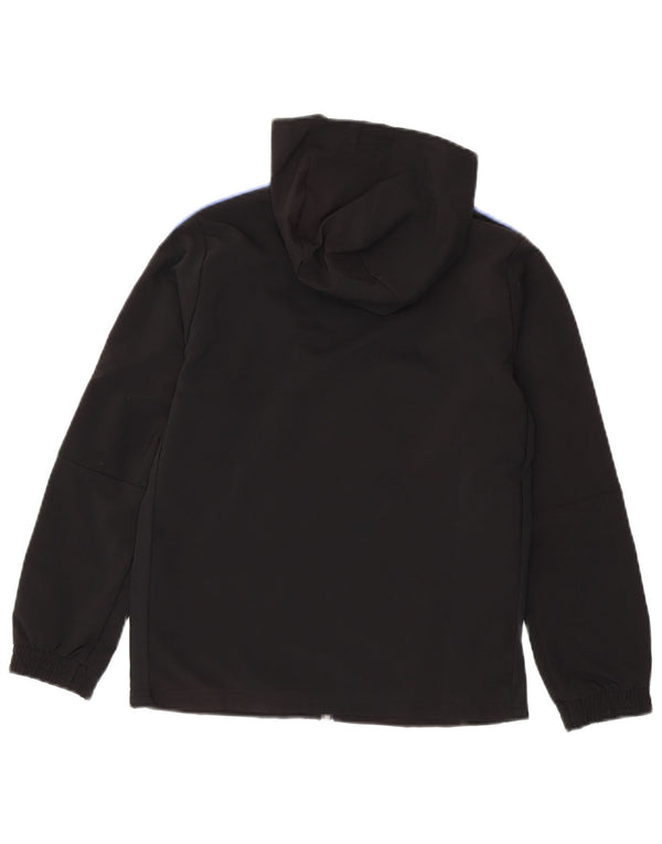 ADIDAS Boys Real Madrid Hooded Tracksuit Top Jacket 9-10 Years Black