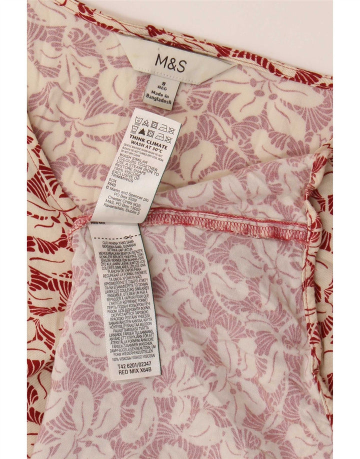 Marks & Spencer Womens Maxi Dress UK 8 Small Red Floral Viscose