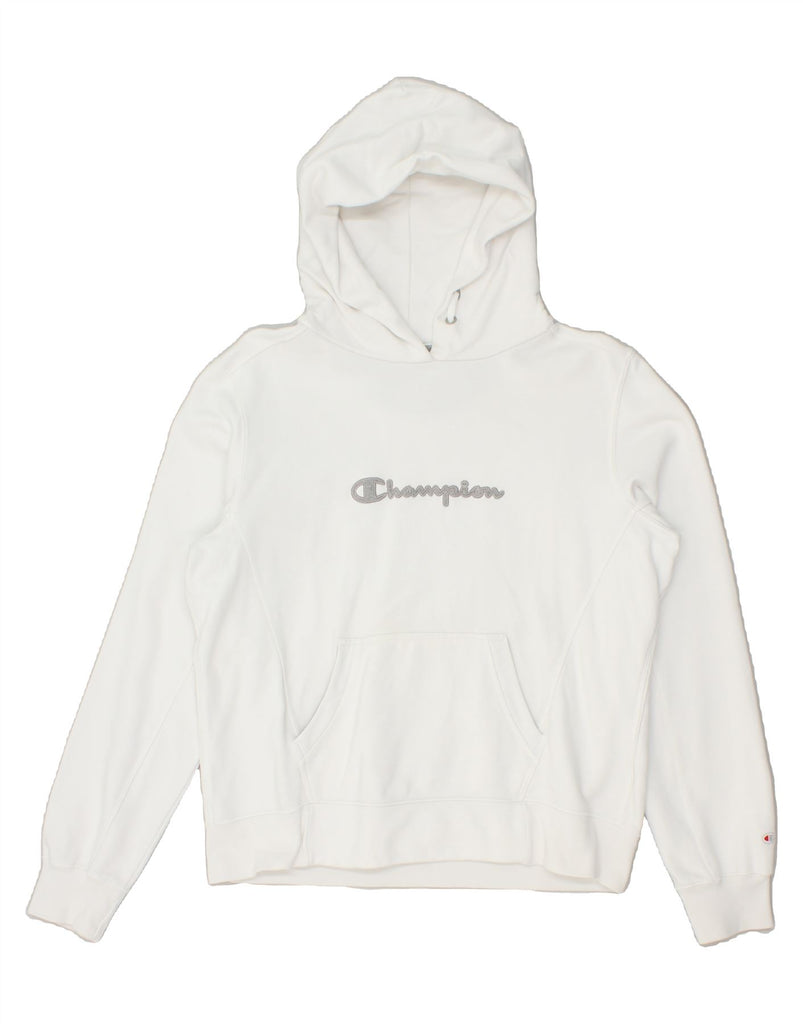 CHAMPION Womens Heritage Classics Graphic Hoodie Jumper UK 18 XL White | Vintage Champion | Thrift | Second-Hand Champion | Used Clothing | Messina Hembry 