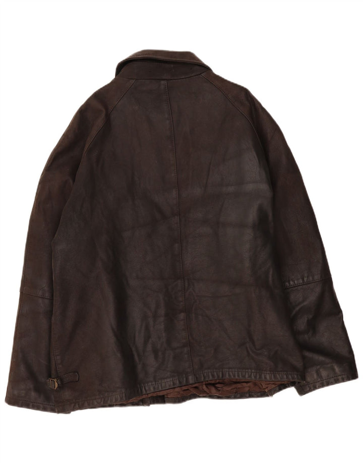 VINTAGE Mens Leather Jacket UK 42 XL Brown