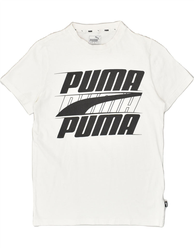 PUMA Boys Graphic T-Shirt Top 13-14 Years XL White Cotton | Vintage Puma | Thrift | Second-Hand Puma | Used Clothing | Messina Hembry 