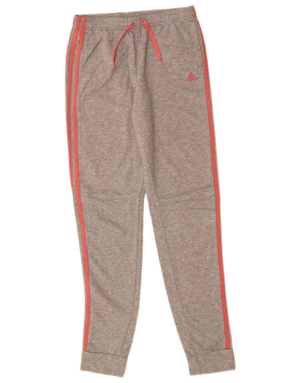 ADIDAS Girls Tracksuit Trousers Joggers 14-15 Years  Grey Cotton
