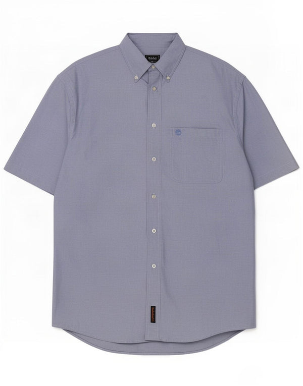 Timberland Mens Short Sleeve Shirt Small Blue Cotton Classic