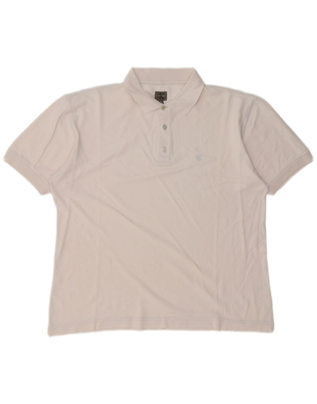 Calvin Klein Mens Polo Shirt XL White Cotton