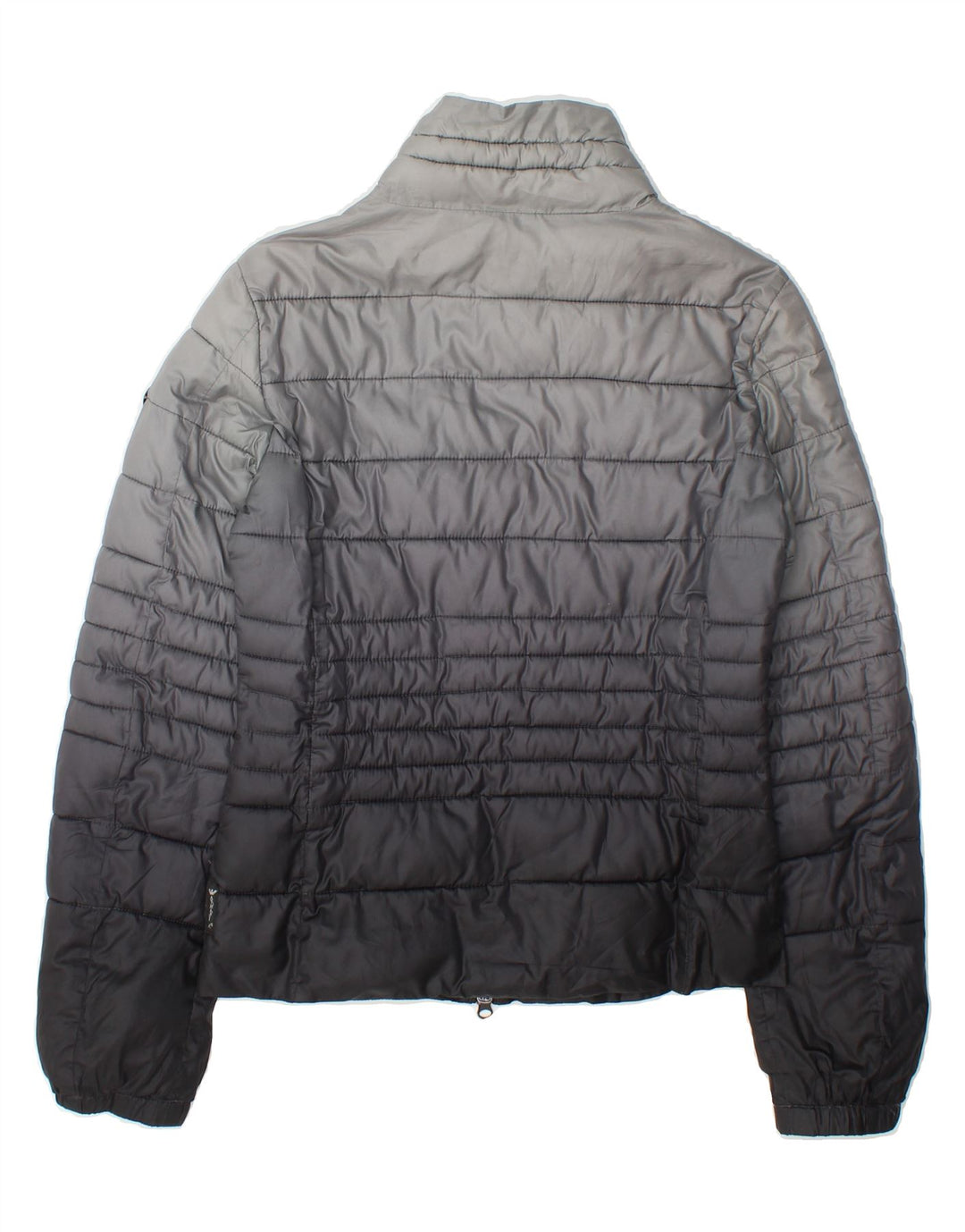 ARMANI JEANS Womens Padded Jacket EU 40 Medium Grey Colourblock Polyester Vintage Armani Jeans and Second-Hand Armani Jeans from Messina Hembry 