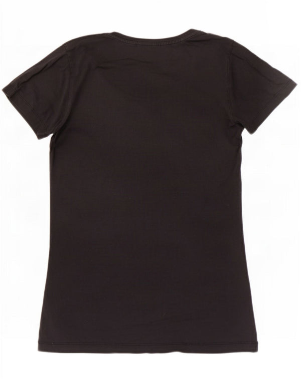 Diesel Womens Graphic T-Shirt Top UK 8 Small Black