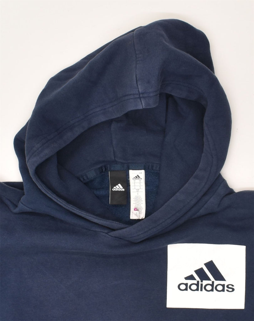 ADIDAS Mens Hoodie Jumper Small Navy Blue Cotton | Vintage Adidas | Thrift | Second-Hand Adidas | Used Clothing | Messina Hembry 