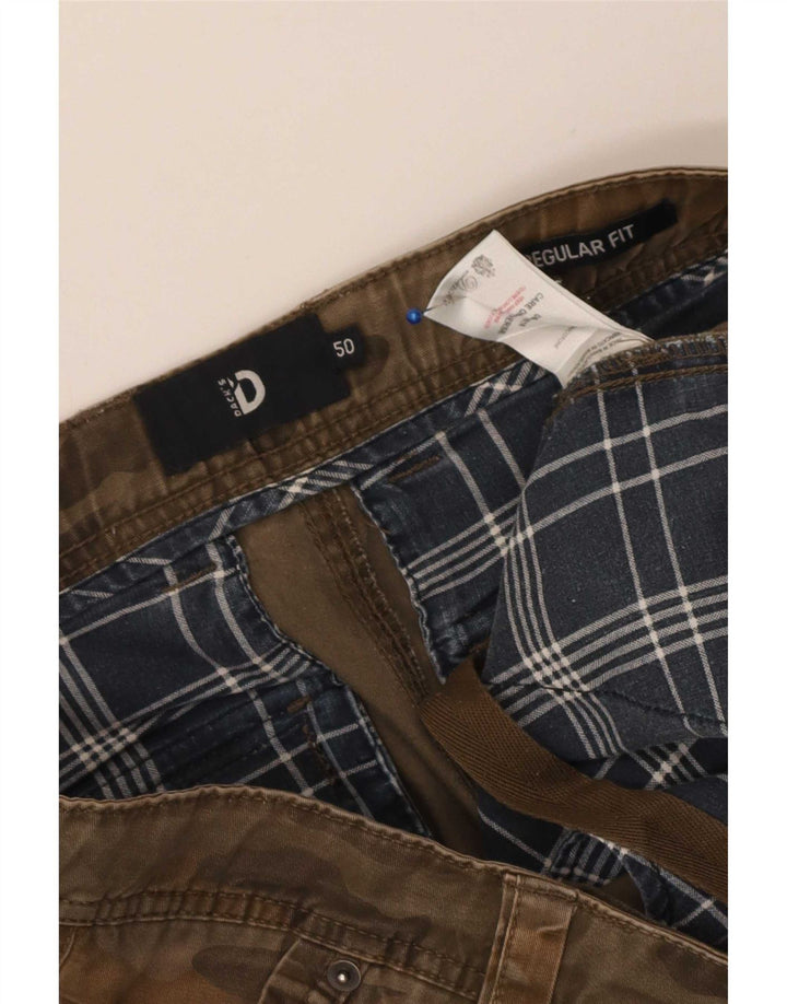 Dack's Mens Regular Fit Cargo Shorts IT 50 Large W36 Brown Camouflage