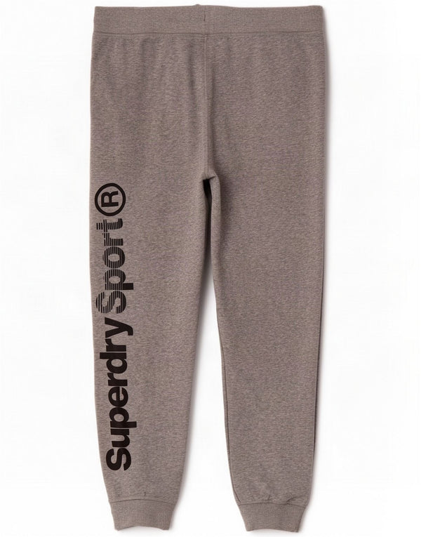 Superdry Mens Graphic Tracksuit Trousers Joggers XL Grey Flecked Cotton