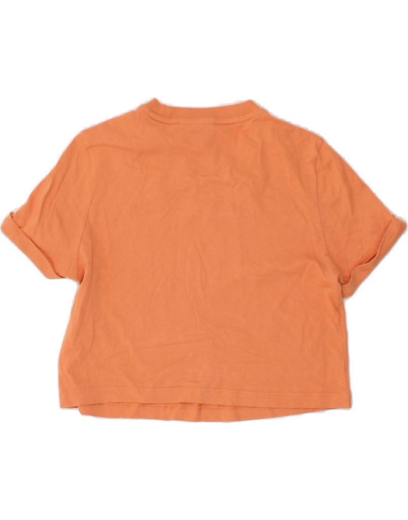 ADIDAS Womens Crop T-Shirt Top UK 10 Small Orange Cotton Vintage Adidas and Second-Hand Adidas from Messina Hembry 