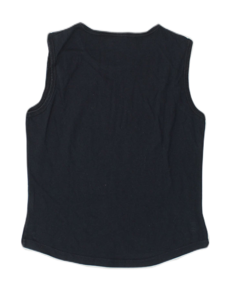 CHAMPION Womens Vest Top UK 12 Medium Navy Blue Cotton | Vintage Champion | Thrift | Second-Hand Champion | Used Clothing | Messina Hembry 