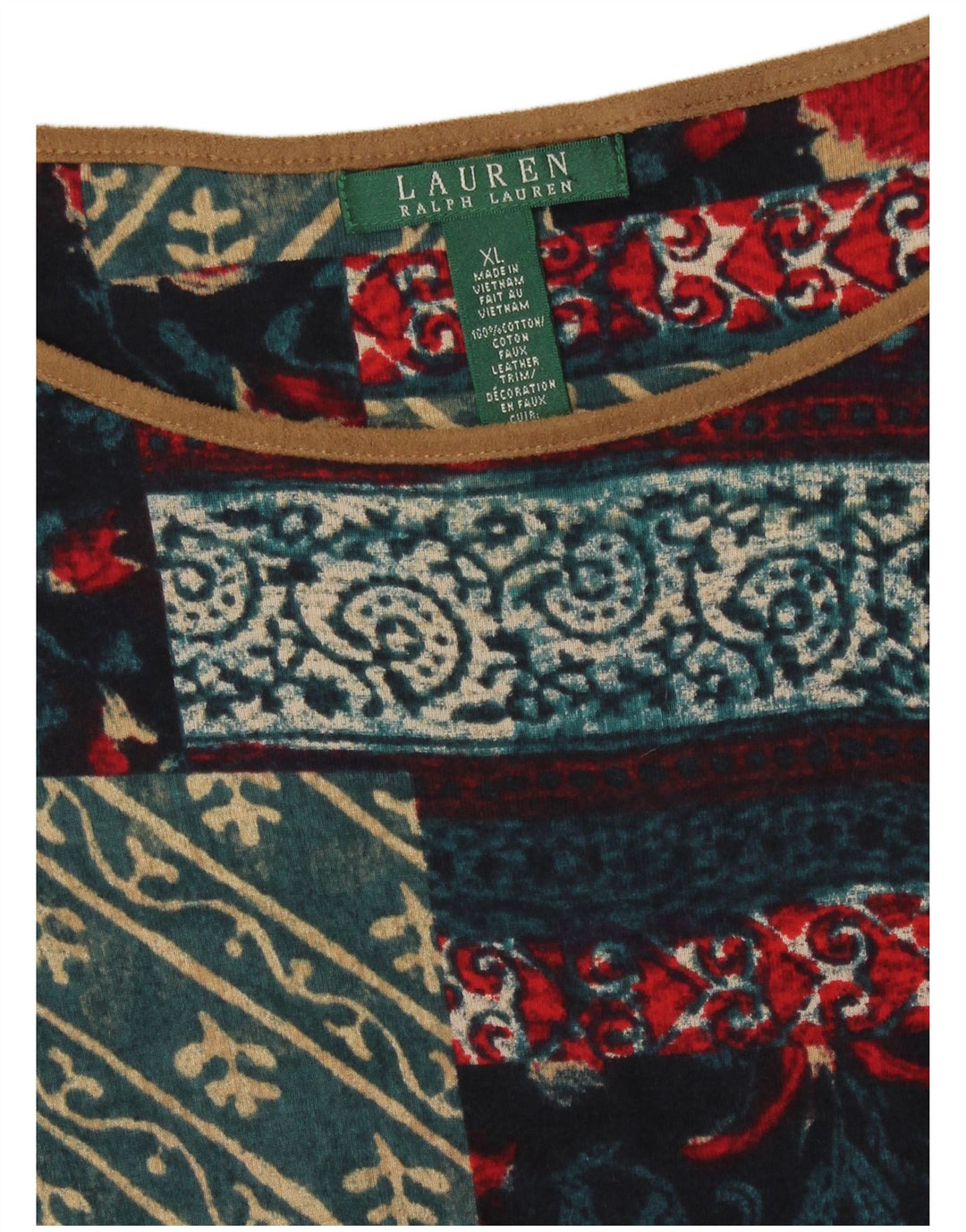 Ralph Lauren Womens A-Line Dress UK 18 XL Multicoloured Patchwork Cotton