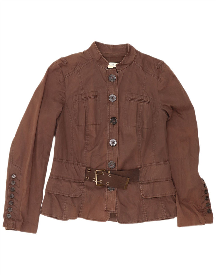 Zara Womens Military Jacket UK 18 XL Brown Cotton