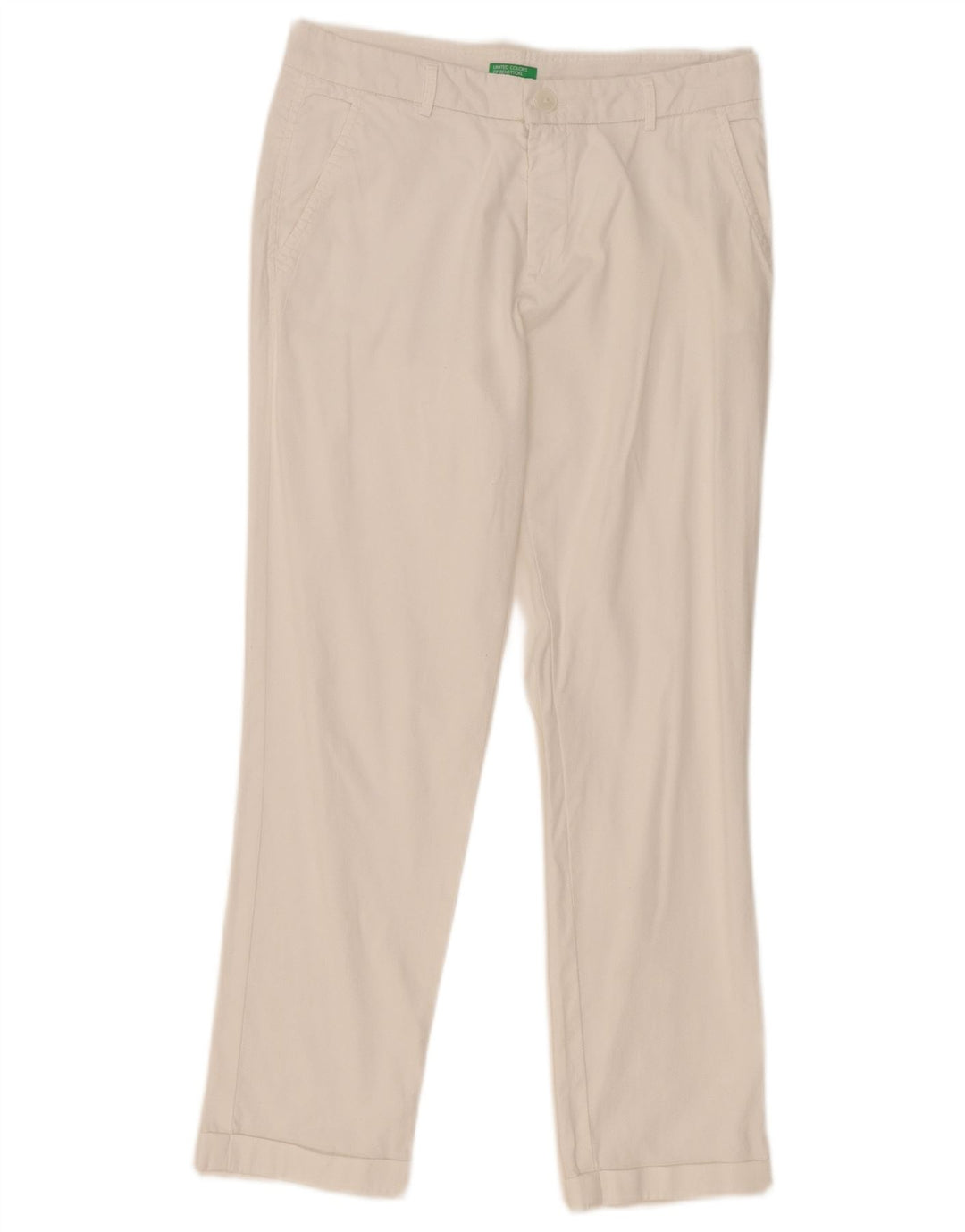 Benetton Womens Slim Chino Trousers W29 L26 White