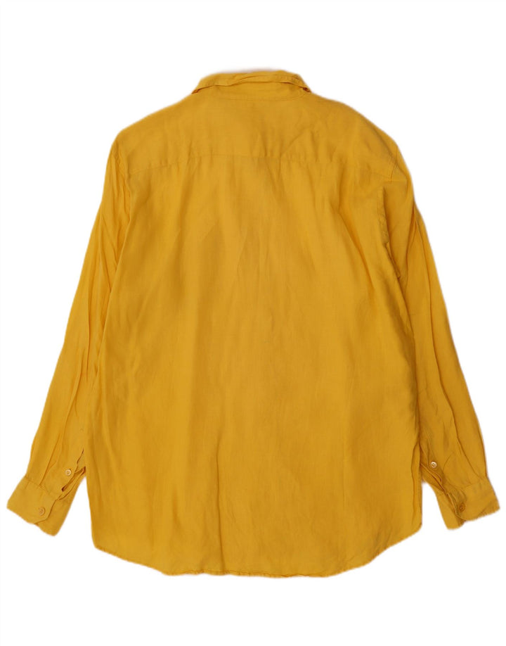 Max Mara Womens Shirt UK 18 XL Yellow Linen