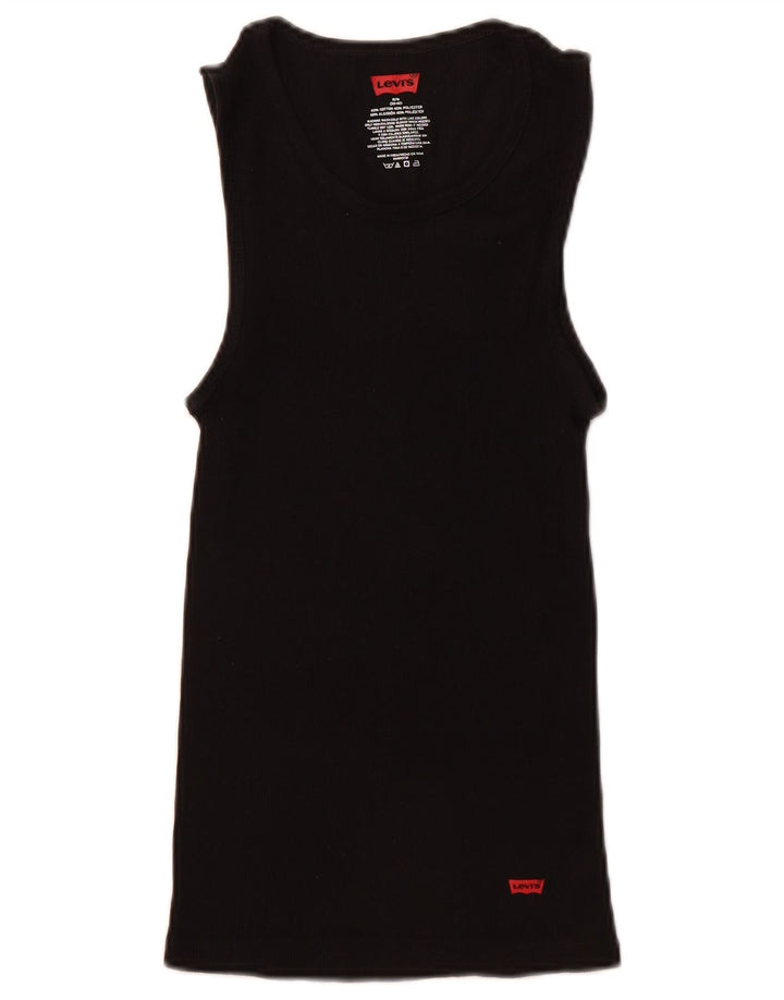 LEVI'S Mens Vest Top UK 38/40 Medium Black Cotton