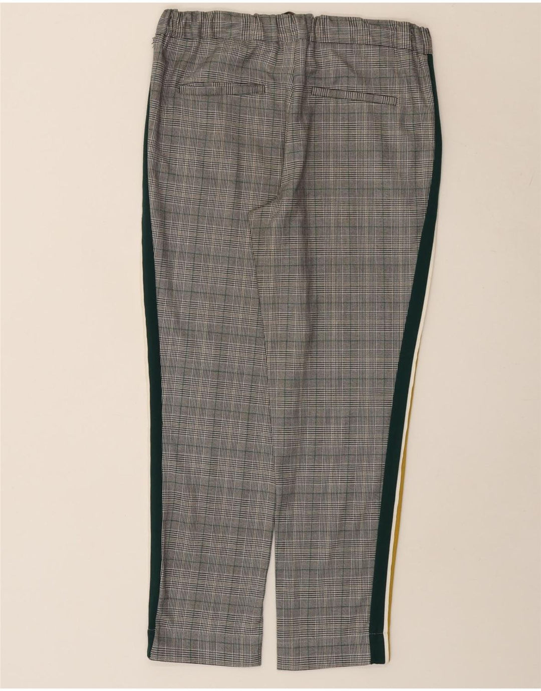 ZARA Womens Straight Casual Trousers Medium W28 L27 Grey Plaid Polyester
