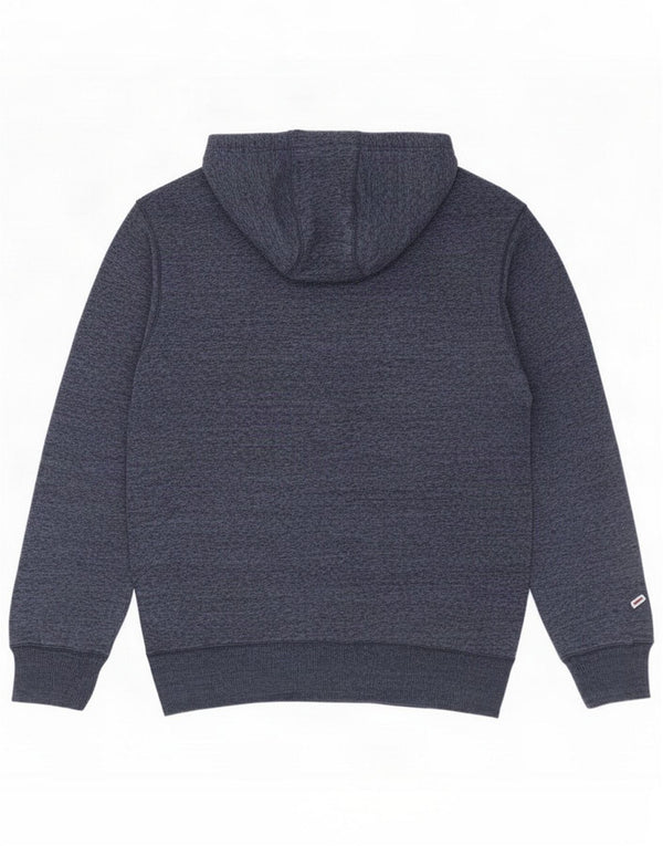 Champion Mens Graphic Hoodie Jumper Large Navy Blue Flecked Cotton