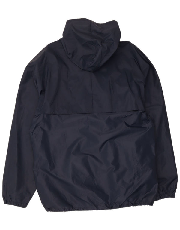 K-Way Mens Hooded Rain Jacket UK 40 Large Navy Blue