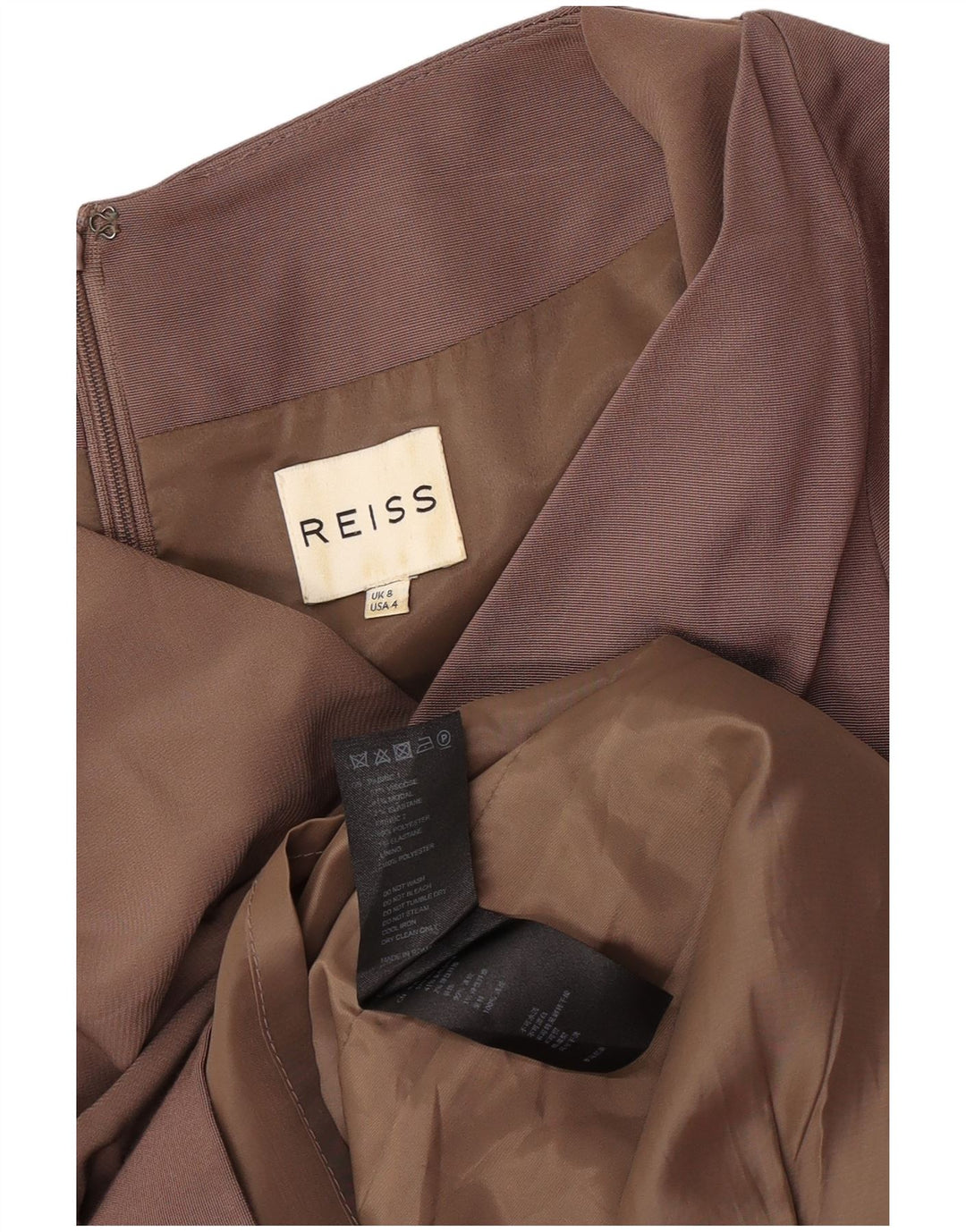 Reiss Womens Sheath Dress UK 8 Small  Brown Viscose