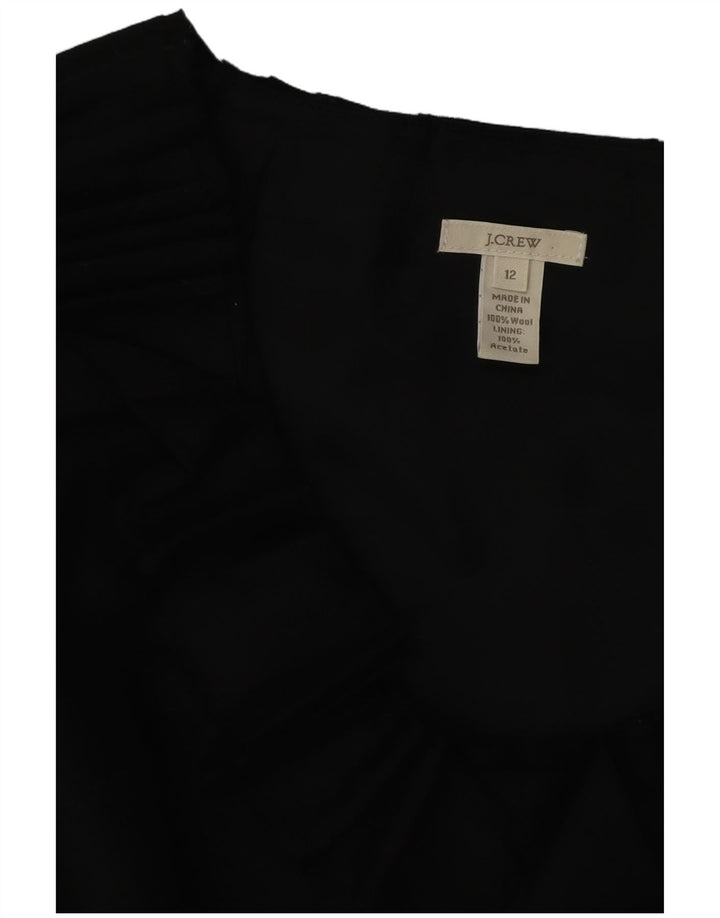 J. CREW Womens A-Line Dress US 12 Large Black Wool