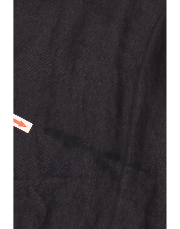 Vintage Mens Bomber Jacket UK 40 Large Navy Blue Striped Linen