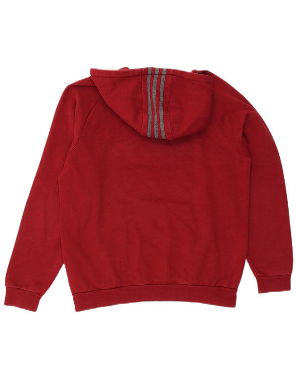 Adidas Mens Graphic Hoodie Jumper Medium Maroon Cotton